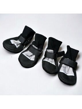 Dog Boots Winter Shoes Waterproof Reflective Cold Weather Wear Black Small New